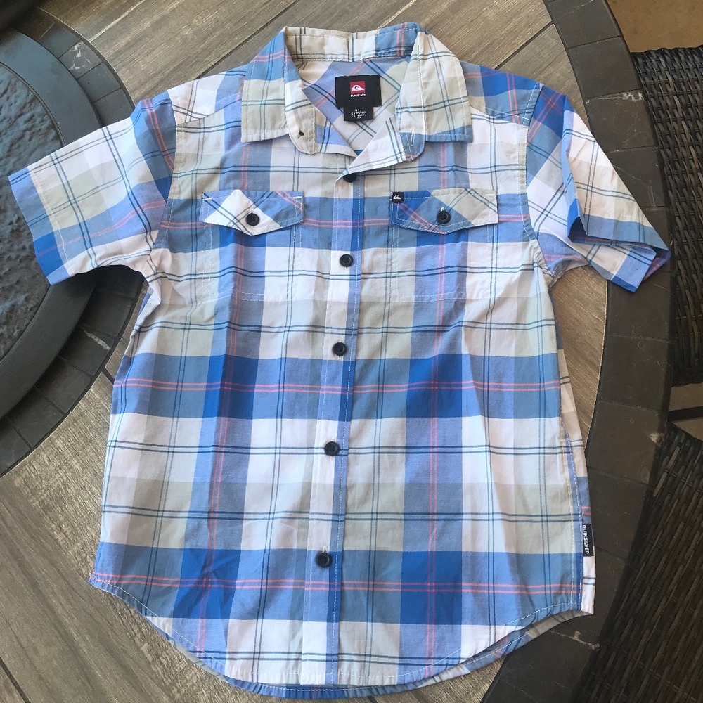 Quicksilver Youth Small Plaid Button Up Shirt